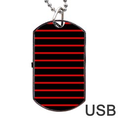 Red And Black Horizontal Lines And Stripes Seamless Tileable Dog Tag Usb Flash (two Sides)