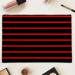 Red And Black Horizontal Lines And Stripes Seamless Tileable Cosmetic Bag (xxl)  by Amaryn4rt