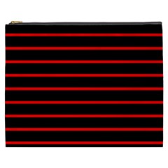 Red And Black Horizontal Lines And Stripes Seamless Tileable Cosmetic Bag (xxxl) 