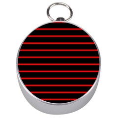 Red And Black Horizontal Lines And Stripes Seamless Tileable Silver Compasses by Amaryn4rt