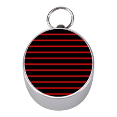 Red And Black Horizontal Lines And Stripes Seamless Tileable Mini Silver Compasses