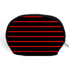 Red And Black Horizontal Lines And Stripes Seamless Tileable Accessory Pouches (medium) 