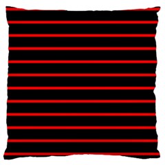 Red And Black Horizontal Lines And Stripes Seamless Tileable Standard Flano Cushion Case (one Side) by Amaryn4rt