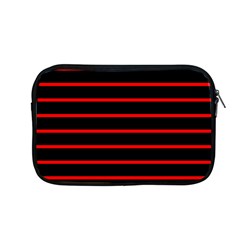 Red And Black Horizontal Lines And Stripes Seamless Tileable Apple Macbook Pro 13  Zipper Case