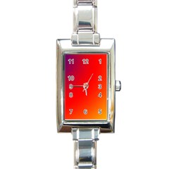 Rainbow Background Rectangle Italian Charm Watch