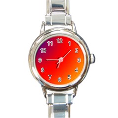 Rainbow Background Round Italian Charm Watch