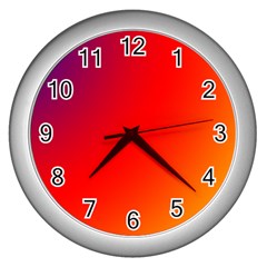 Rainbow Background Wall Clocks (silver) 