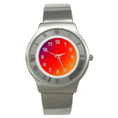 Rainbow Background Stainless Steel Watch