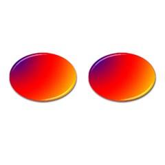 Rainbow Background Cufflinks (oval)