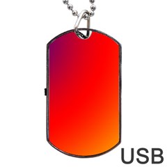 Rainbow Background Dog Tag Usb Flash (one Side)