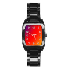 Rainbow Background Stainless Steel Barrel Watch