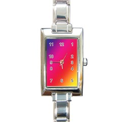 Rainbow Colors Rectangle Italian Charm Watch