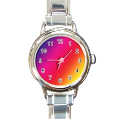 Rainbow Colors Round Italian Charm Watch