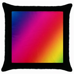 Rainbow Colors Throw Pillow Case (black)