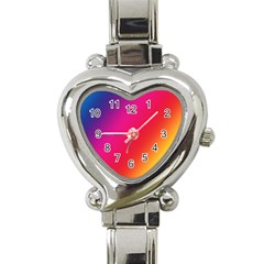 Rainbow Colors Heart Italian Charm Watch