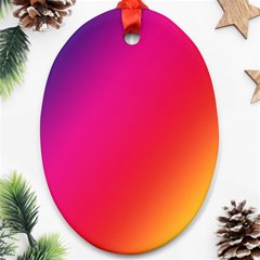 Rainbow Colors Oval Ornament (two Sides) by Amaryn4rt