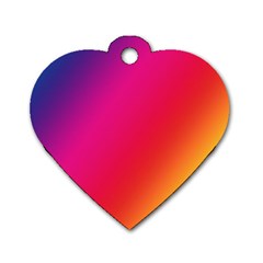 Rainbow Colors Dog Tag Heart (one Side)