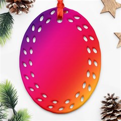 Rainbow Colors Ornament (oval Filigree) by Amaryn4rt