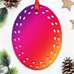 Rainbow Colors Oval Filigree Ornament (Two Sides) Back