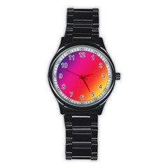 Rainbow Colors Stainless Steel Round Watch