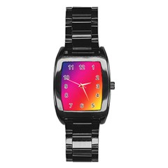 Rainbow Colors Stainless Steel Barrel Watch by Amaryn4rt