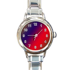 Rainbow Two Background Round Italian Charm Watch by Amaryn4rt