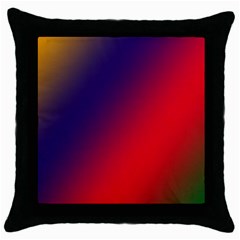 Rainbow Two Background Throw Pillow Case (black)