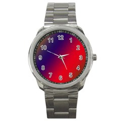 Rainbow Two Background Sport Metal Watch by Amaryn4rt