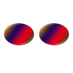 Rainbow Two Background Cufflinks (oval) by Amaryn4rt