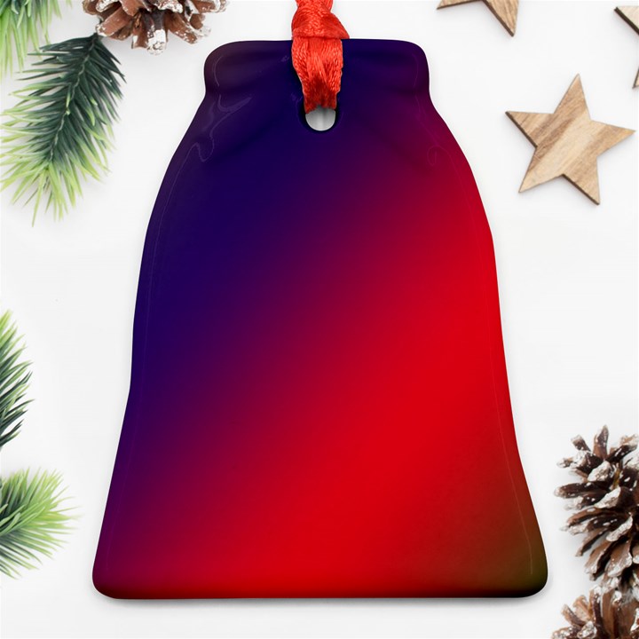 Rainbow Two Background Bell Ornament (Two Sides)