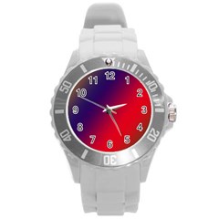 Rainbow Two Background Round Plastic Sport Watch (l) by Amaryn4rt