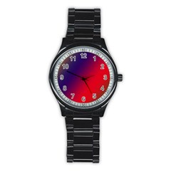 Rainbow Two Background Stainless Steel Round Watch by Amaryn4rt