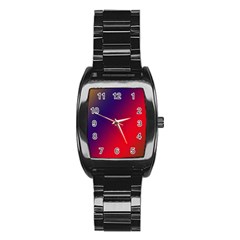 Rainbow Two Background Stainless Steel Barrel Watch by Amaryn4rt