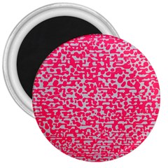 Template Deep Fluorescent Pink 3  Magnets by Amaryn4rt