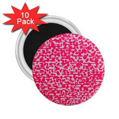 Template Deep Fluorescent Pink 2 25  Magnets (10 Pack) 