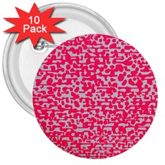 Template Deep Fluorescent Pink 3  Buttons (10 Pack) 