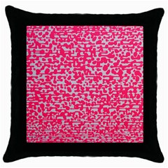 Template Deep Fluorescent Pink Throw Pillow Case (black)