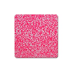 Template Deep Fluorescent Pink Square Magnet