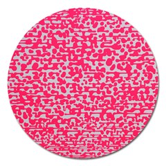 Template Deep Fluorescent Pink Magnet 5  (round)