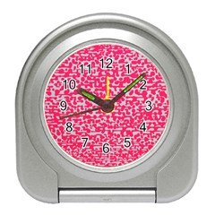 Template Deep Fluorescent Pink Travel Alarm Clocks