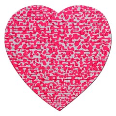 Template Deep Fluorescent Pink Jigsaw Puzzle (heart)