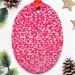 Template Deep Fluorescent Pink Oval Ornament (two Sides) by Amaryn4rt