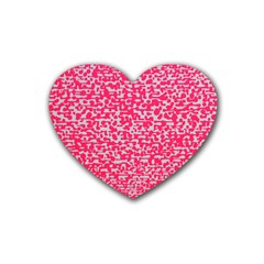 Template Deep Fluorescent Pink Rubber Coaster (heart) 