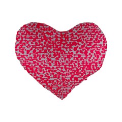 Template Deep Fluorescent Pink Standard 16  Premium Heart Shape Cushions by Amaryn4rt