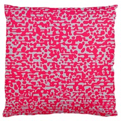 Template Deep Fluorescent Pink Standard Flano Cushion Case (one Side) by Amaryn4rt