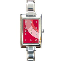 Red Material Design Rectangle Italian Charm Watch by Amaryn4rt