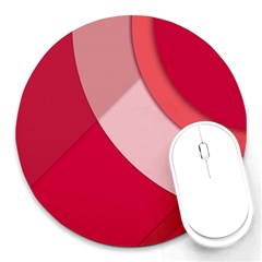 Red Material Design Round Mousepads by Amaryn4rt