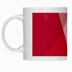 Red Material Design White Mugs