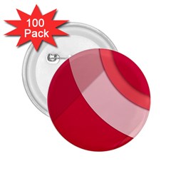 Red Material Design 2 25  Buttons (100 Pack) 