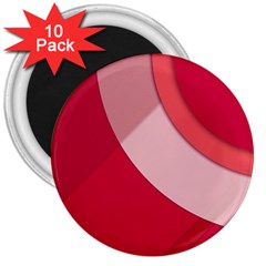 Red Material Design 3  Magnets (10 Pack) 